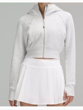 Lululemon Scuba Full-Zip Cropped Hoodie Heathered Core Ultra LightGray Size XS/S